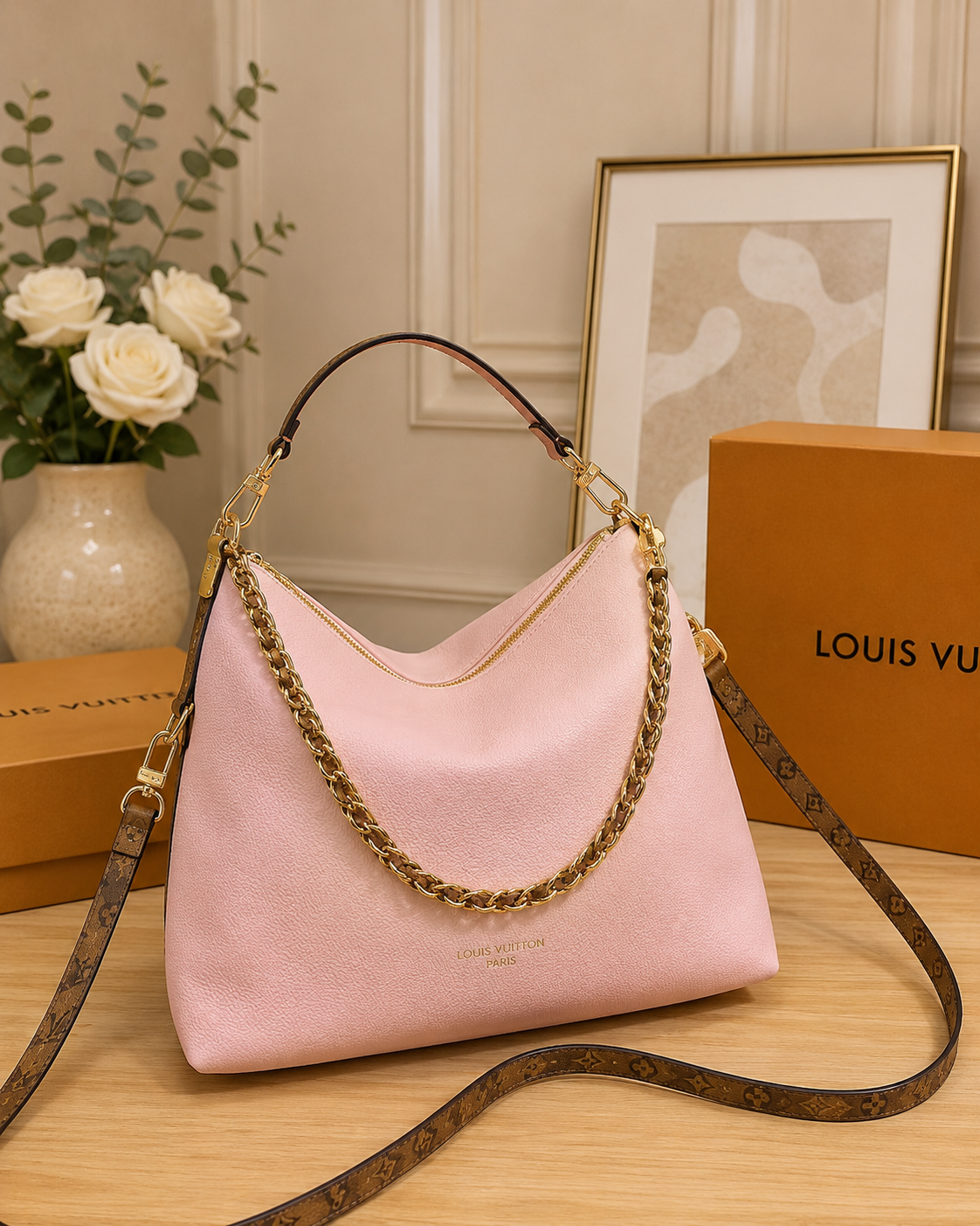 Multipass with Chain - Petal Pink Calfskin Leather (Pre-Order)