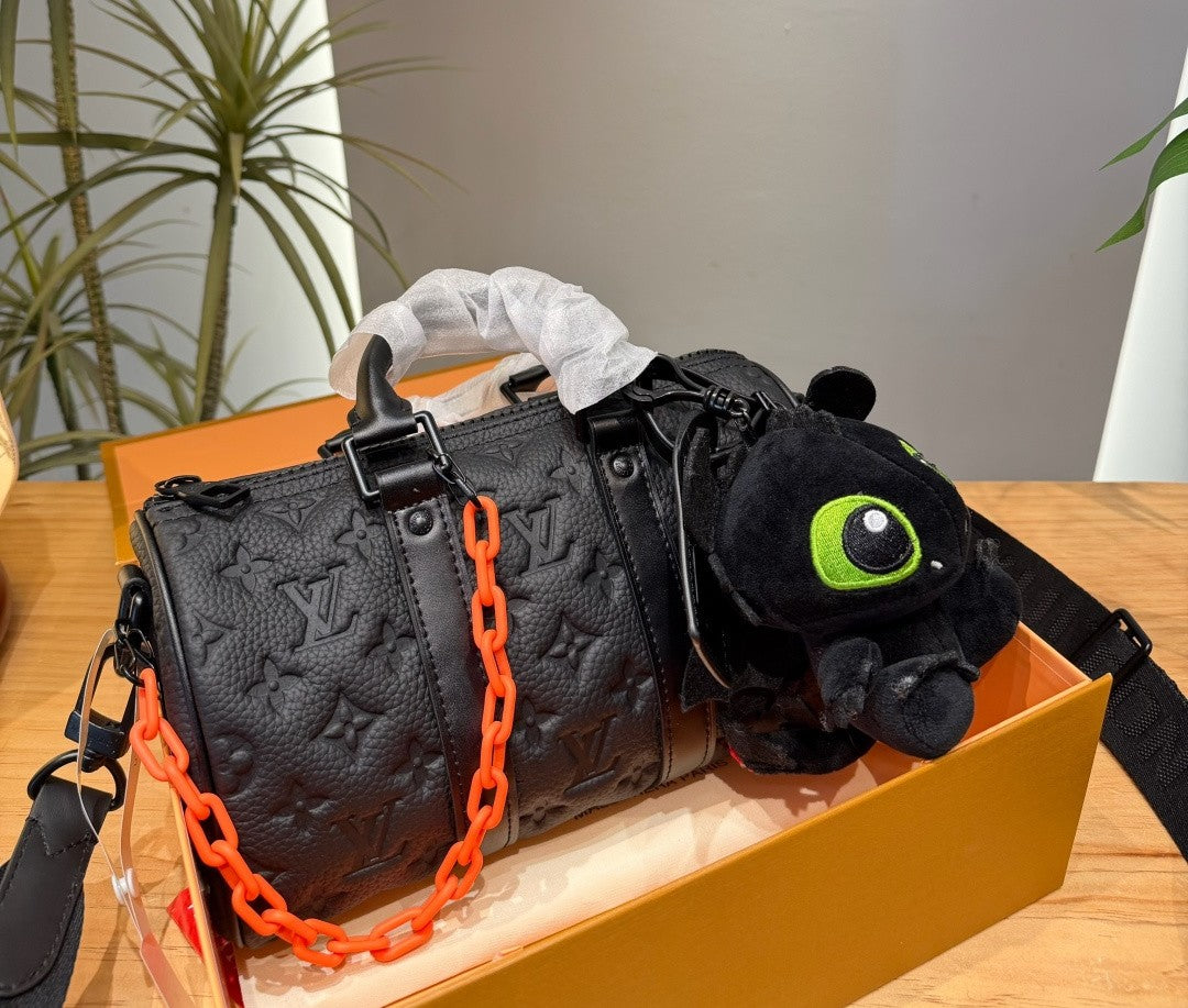 Embossed Monogram Leather Keepall 25