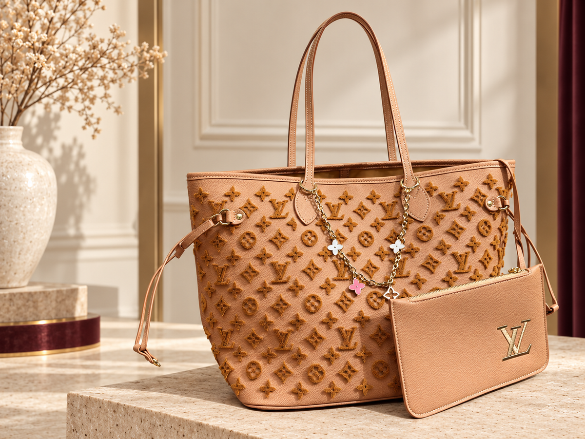 Monogram Debossed Tote Bag