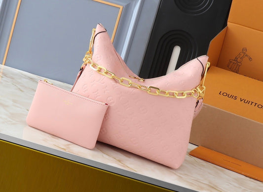 Monogram Embossed Cowhide Leather Hobo Bag (Pre-Order)