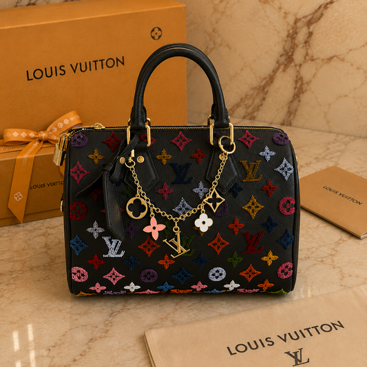 Monogram Multicolor Debossed Leather HandbagHandbag (Pre-Order)