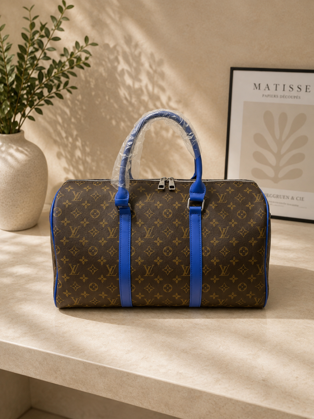 Monogram Blue Trim Duffel Bag (Pre-Order)