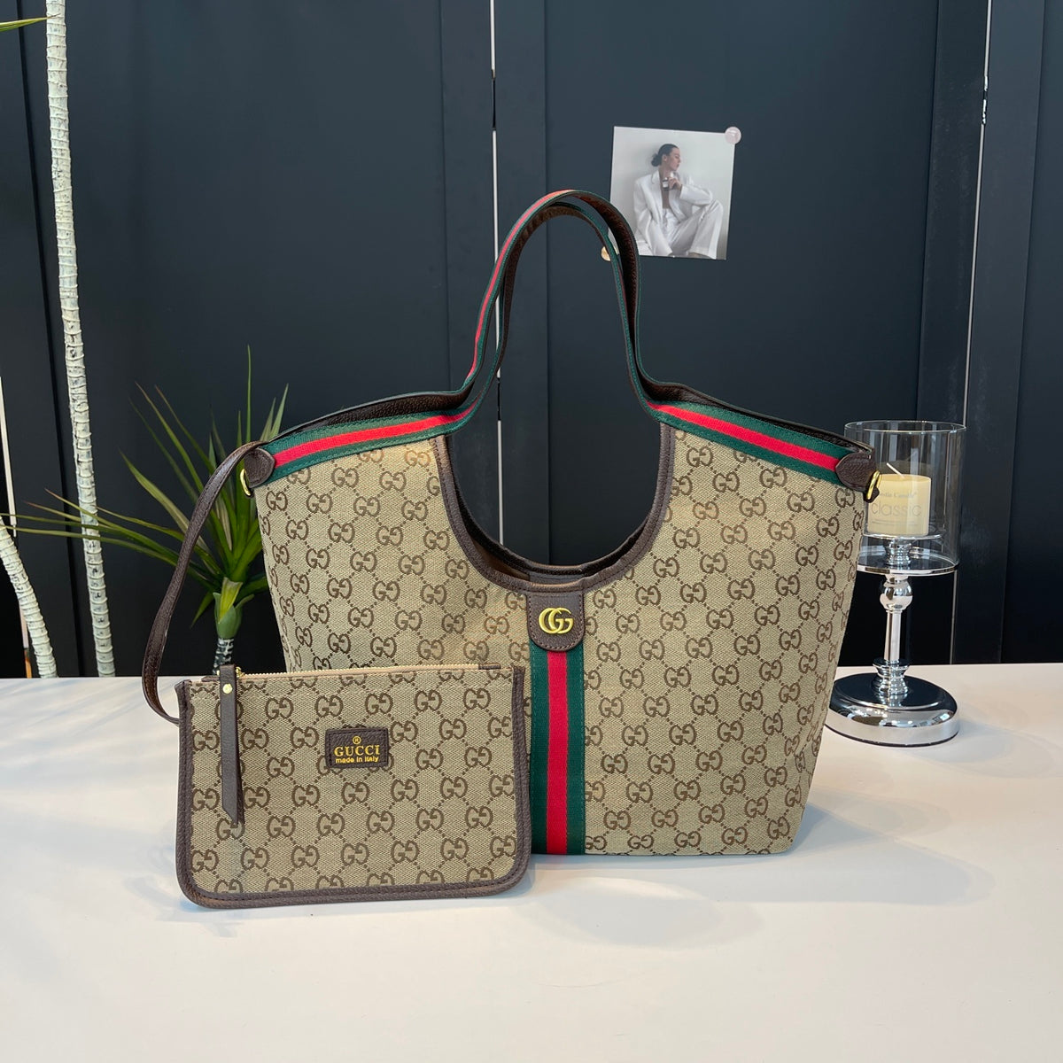 GG Monogram Large Tote Bag