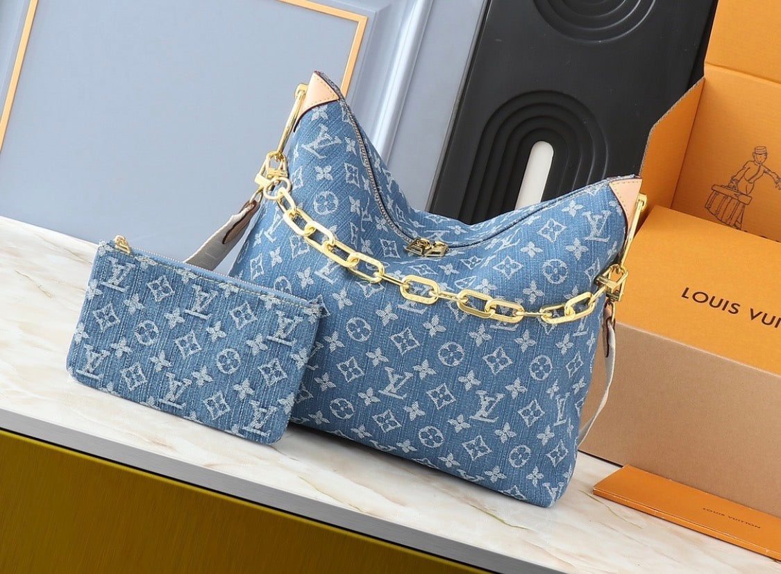 Monogram Denim Hobo Bag (Pre-Order)
