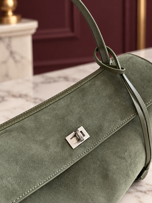 Medium Rodeo Khaki/Green Suede Bag