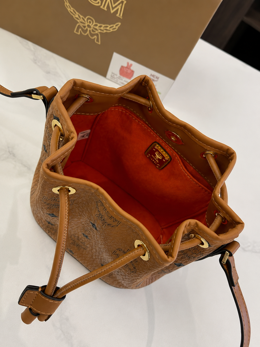 Leather Bucket Crossbody with Rabbit (Pre-Order)