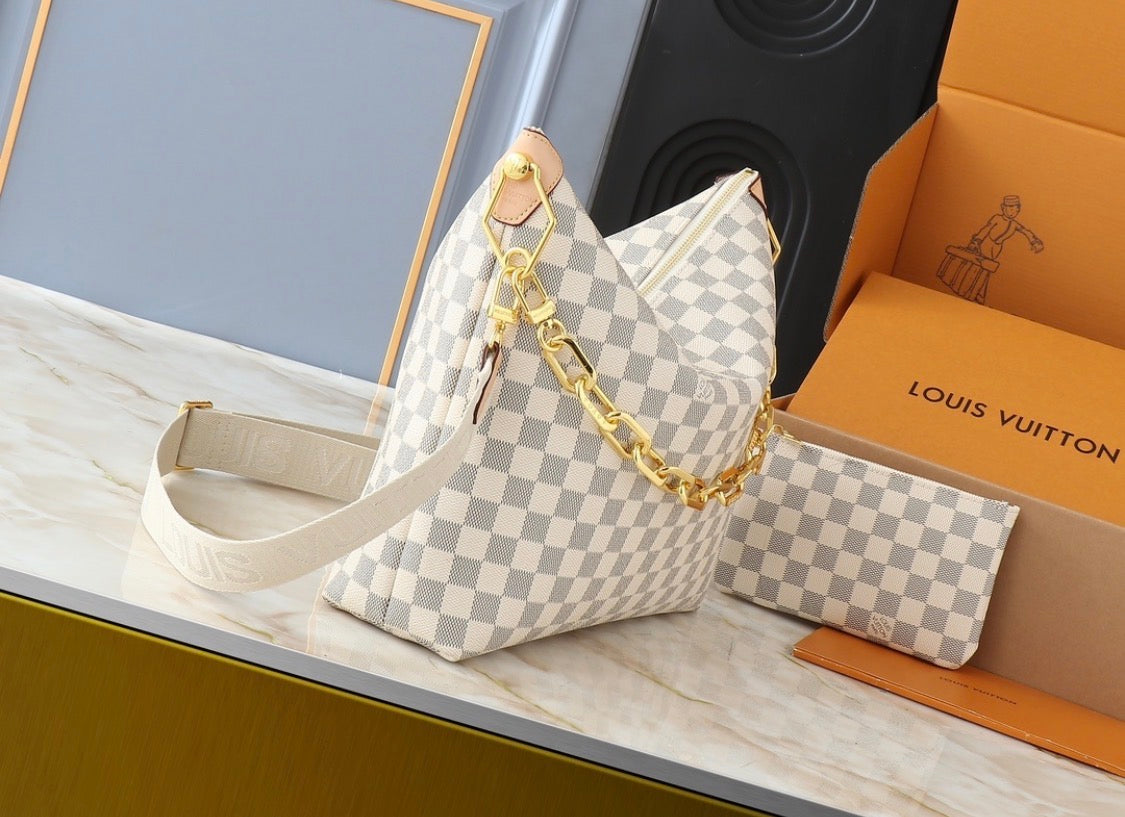 Monogram Checkered Hobo Bag (Pre-Order)