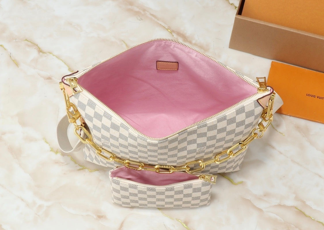 Monogram Checkered Hobo Bag (Pre-Order)