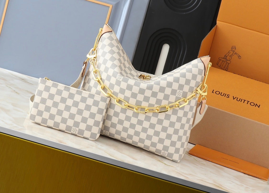 Monogram Checkered Hobo Bag (Pre-Order)