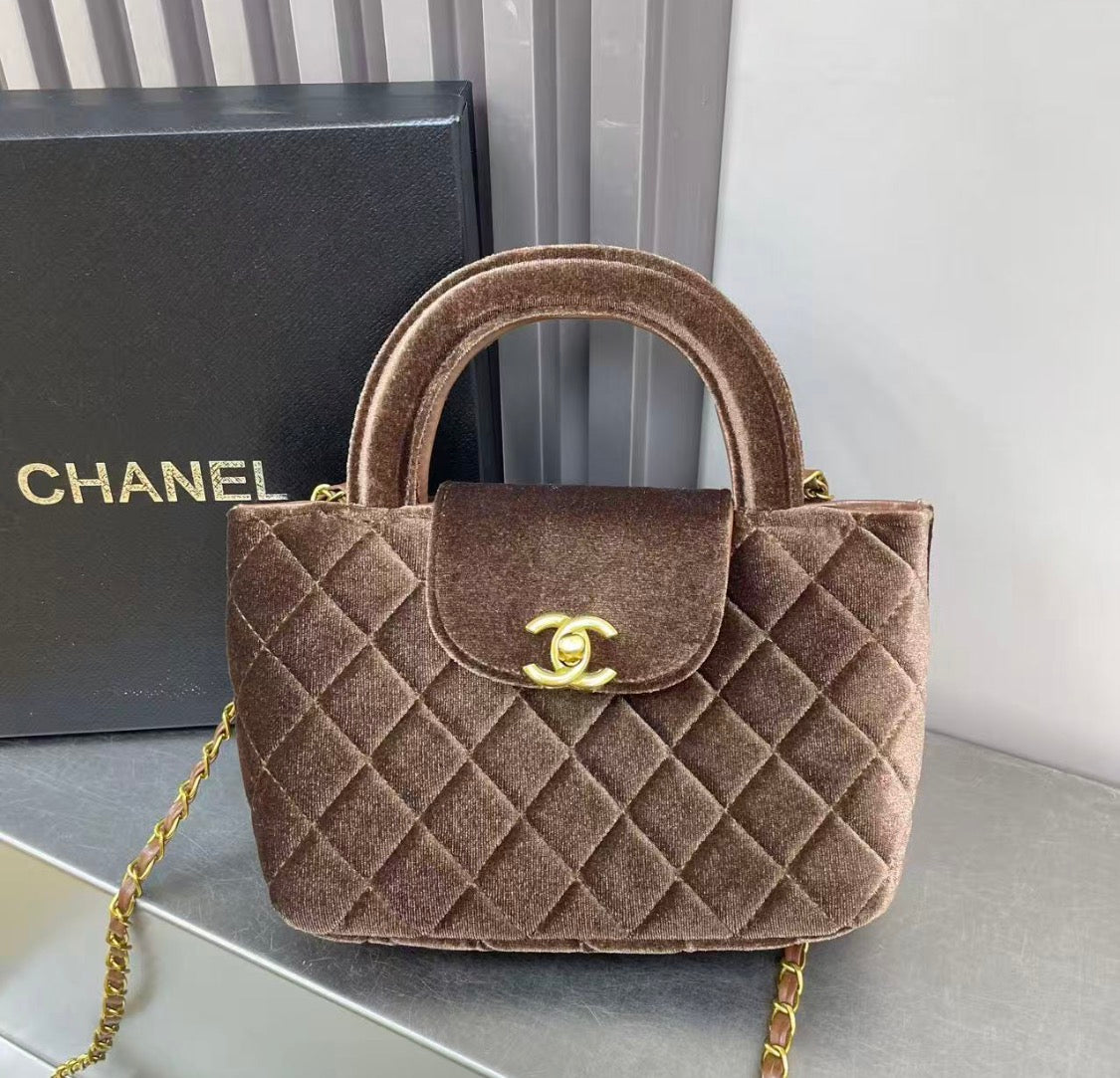 Quilted Velvet Flap Bag (Pre-Order)