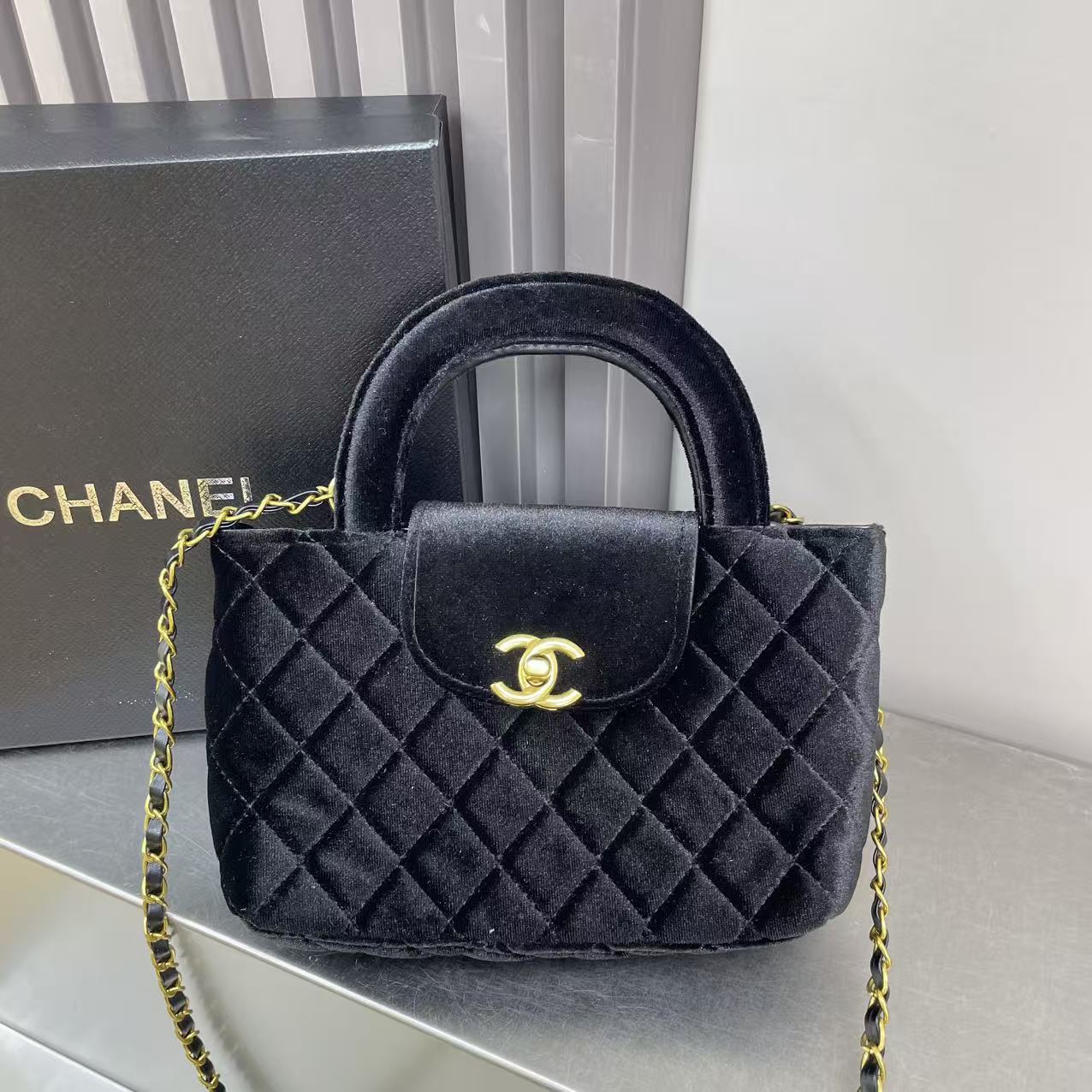 Quilted Velvet Flap Bag (Pre-Order)