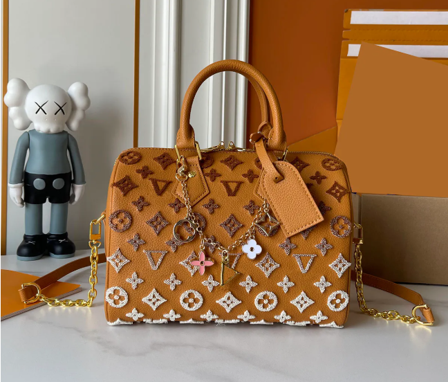 Monogram Debossed Leather Handbag (Pre-Order)