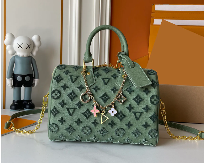 Monogram Debossed Leather Handbag (Pre-Order)