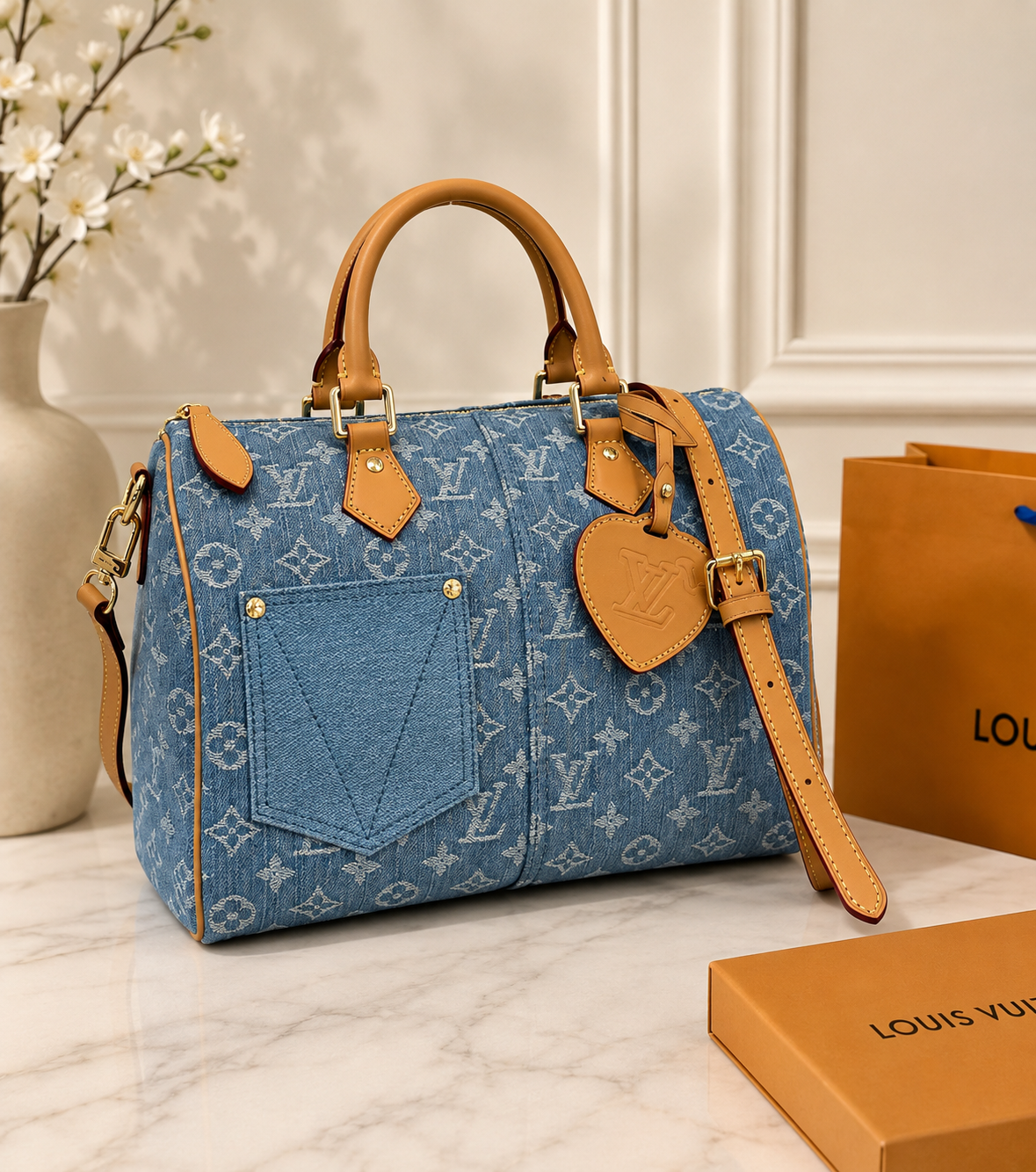 Monogram Denim Pillow Bag (Pre-Order)