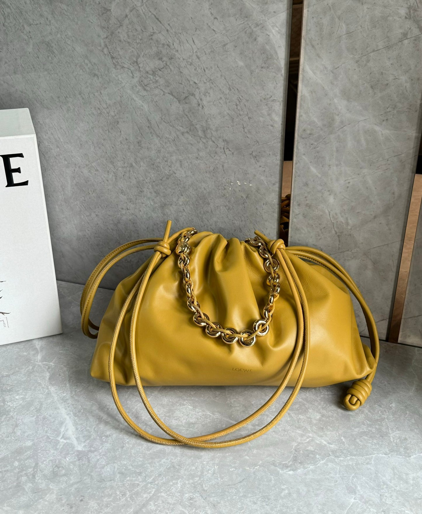 LW Clutch Bag w/Gold Donut Chain Strap (Pre-Order)